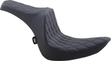 Drag Specialties Predator III 2-Up Seat – Vinyl – Double Diamond – Black Stitching – Softail '06-'17