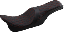 Drag Specialties Forward Positioned Predator 2-Up Seat – Double Diamond – Red Stitched – FL '08-'23