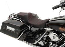 Drag Specialties Predator III Seat – Double Diamond – Red Stitched – FLHR/FLHX '99-'07