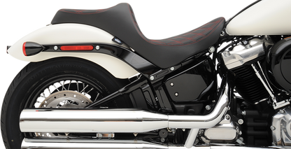 Drag Specialties Predator III Seat – Double Diamond – Red Stitching – FL/FX '18-'23 – view 3
