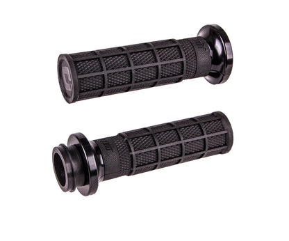 Harley-Davidson 2008-2023 TBw : Kit de poignées Hart-Luck Signature Full-Waffle Lock-On pour V-Twin