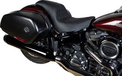 Drag Specialties Predator Seat – Double Diamond w/ Black Sitching – Vinyl – FLSB/FXLR '18-'23 – view 2