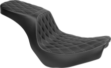 Drag Specialties Predator 2-Up Seat – Vinyl – Double Diamond – Silver Stitching – FLSB/FXLRS '18-'24