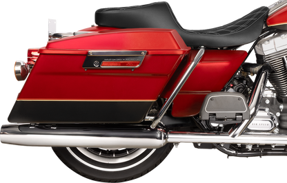 Drag Specialties Predator 2-Up Seat – Vinyl – Double Diamond – Silver Stitching- w/o Backrest – FL '97-'07 – view 4