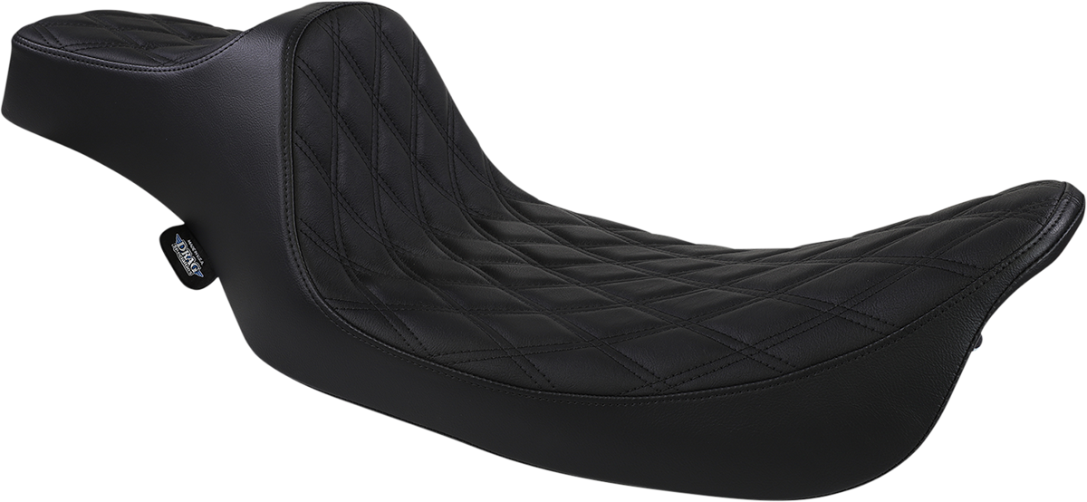 Drag Specialties Extended Reach Predator III Seat – Double Diamond – Black Stitching – FL '99-'07