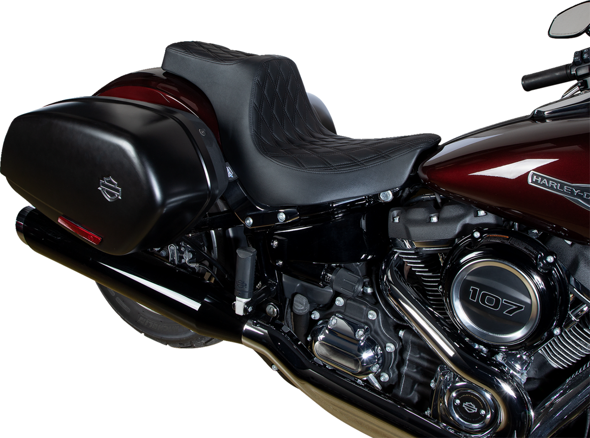 Drag Specialties Predator III 2-Up Seat – Vinyl – Double Diamond – Black Stitching – FL/FX '18-'24 – view 5