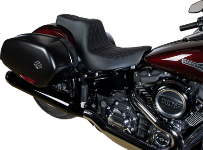 Drag Specialties Predator III 2-Up Seat – Vinyl – Double Diamond – Black Stitching – FL/FX '18-'24 – view 5