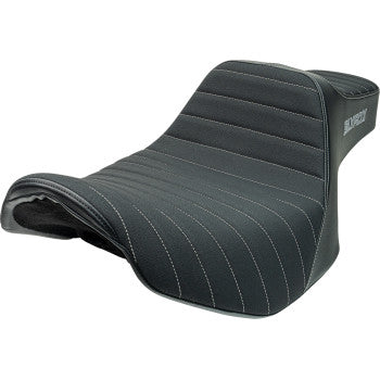 Slyfox Performance Highnoon Seat – Grey Logo & Stitching – Harley Touring 2023.5+