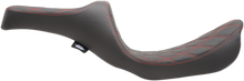 Drag Specialties Predator III Seat – Double Diamond – Red Stitching – FXD/FLD '06-'17 – view 2
