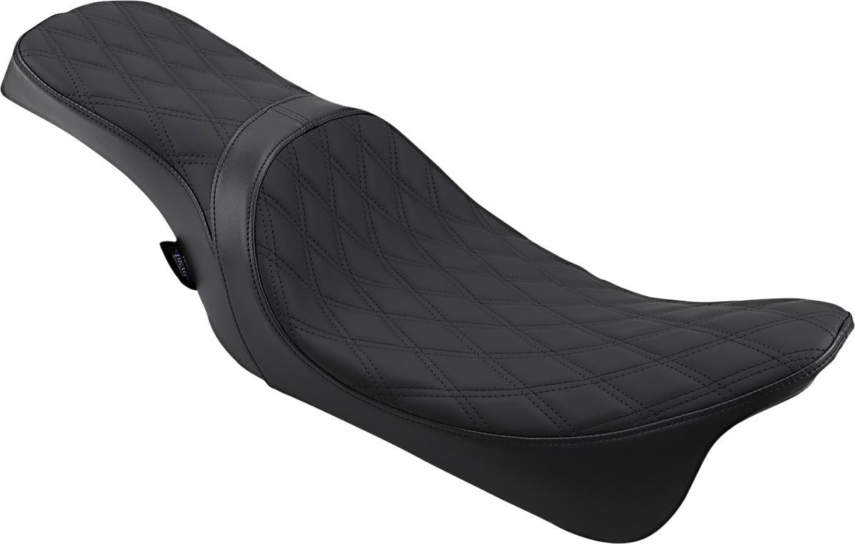 Drag Specialties Predator 2-Up Seat – Double Diamond – Black Stitching – FL '08-'23