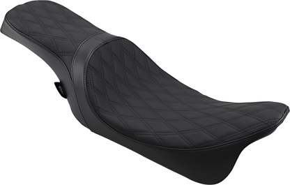 Drag Specialties Predator 2-Up Seat – Double Diamond – Black Stitching – FL '08-'23