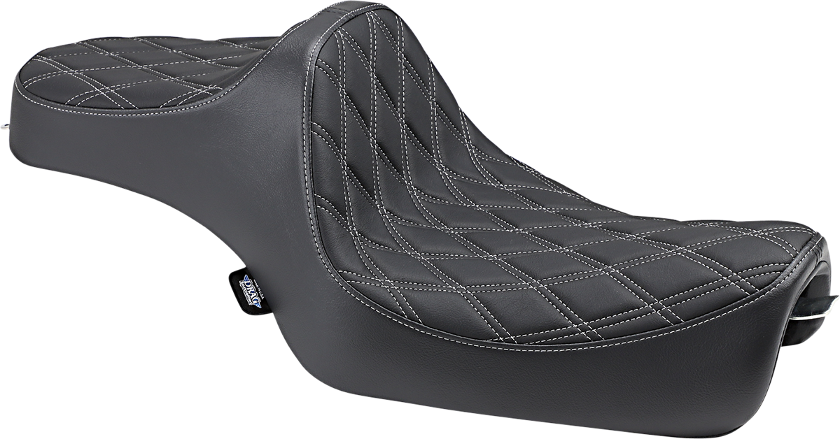 Drag Specialties Predator III Seat – Double Diamond – Silver Stitching – XL '04-'22