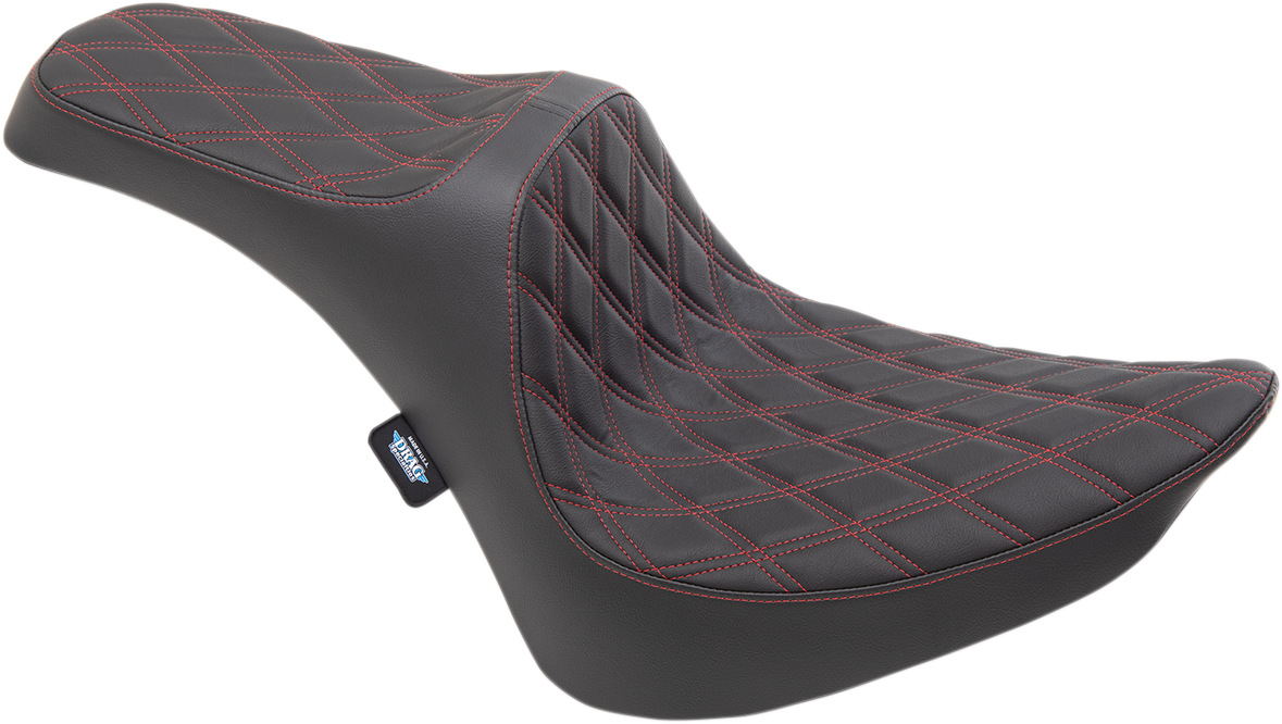 Drag Specialties Predator III Seat – Double Diamond – Red Stitching – FXST/FLST '84-'99
