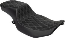 Drag Specialties Performance Predator 2-Up Seat – Extended Reach – Vinyl – Silver Double Diamond Stitch