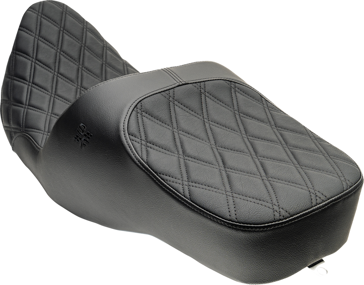 Slyfox Chariot Seat – Black Double Diamond Stitch – Black Logo – FLH/FLT '09-'23.5 – view 2