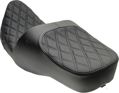 Slyfox Chariot Seat – Black Double Diamond Stitch – Black Logo – FLH/FLT '09-'23.5 – view 2