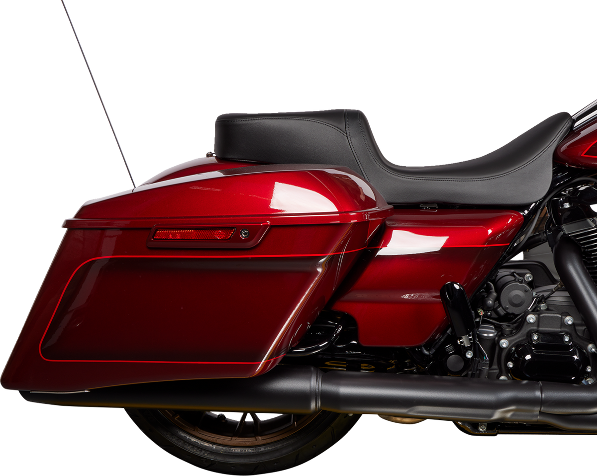 Drag Specialties Predator 2-Up Seat – Solar Leather – Black – Smooth – w/o Backrest – FL '08-'23 – view 2
