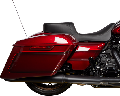Drag Specialties Predator 2-Up Seat – Solar Leather – Black – Smooth – w/o Backrest – FL '08-'23 – view 2