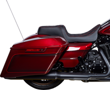 Drag Specialties Predator 1Up Seat – Vinyl – Double Diamond Red Stitch – FLH '08-'23 – view 2