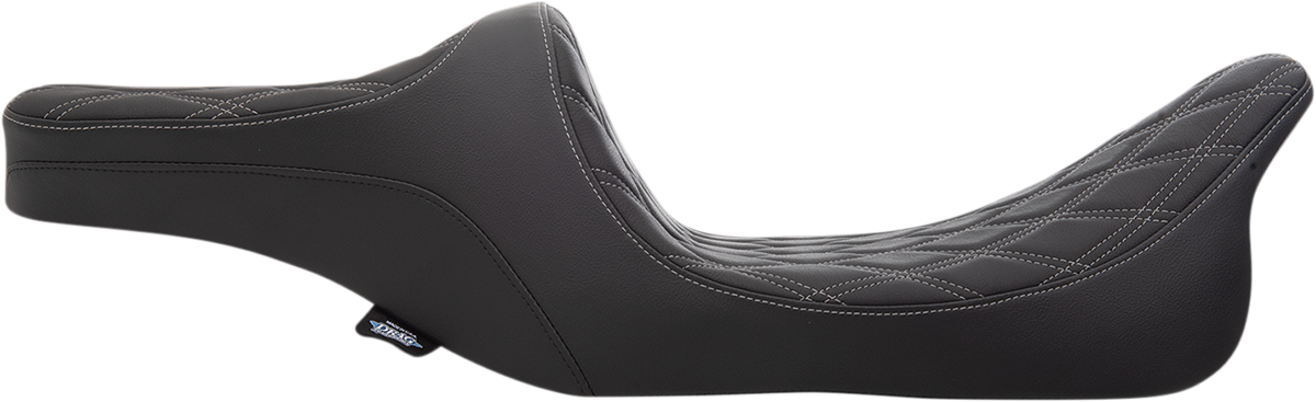 Drag Specialties Predator III 2-Up Seat – Double Diamond – Silver Thread – FL '99-'07 – view 2