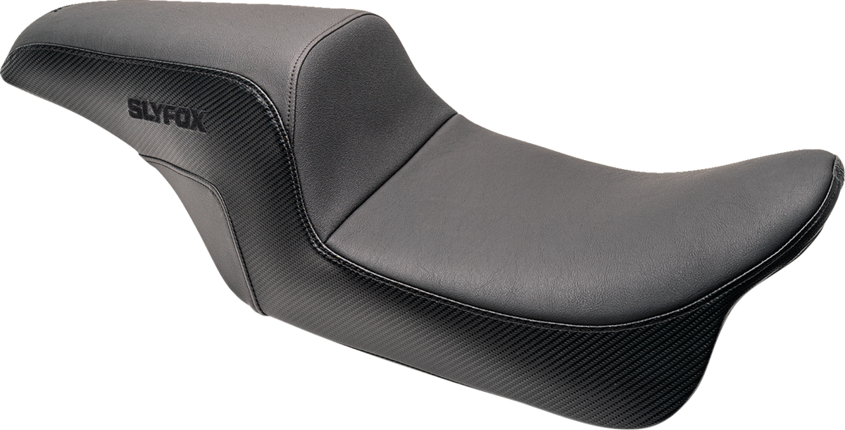 Slyfox Drifter Seat – Black Logo – Smooth Vinyl – Carbon Fiber – FL '97-'07