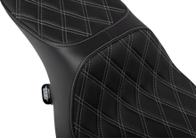 Drag Specialties Predator 2-Up Seat – Vinyl – Double Diamond Silver Stitch – w/o Backrest – FLTR/FLHX '23-'24 – view 2