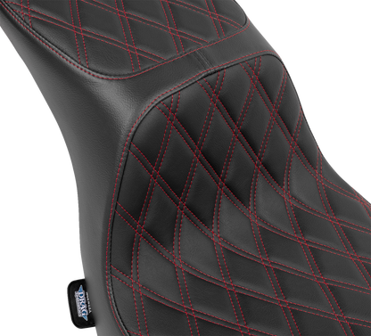 Drag Specialties Predator 2-Up Seat – Vinyl – Double Diamond – Red Stitching – FLSB/FXLRS '18-'24 – view 3