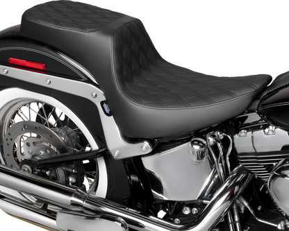 Drag Specialties Performance Predator 2-Up Seat – Vinyl – Double Diamond – Black Thread – FL '00-'17 – view 3