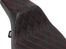 Drag Specialties Extended Reach Predator III Seat – Vinyl – Red Double Diamond Stitch – FLT/FLH '23-'25 – view 2