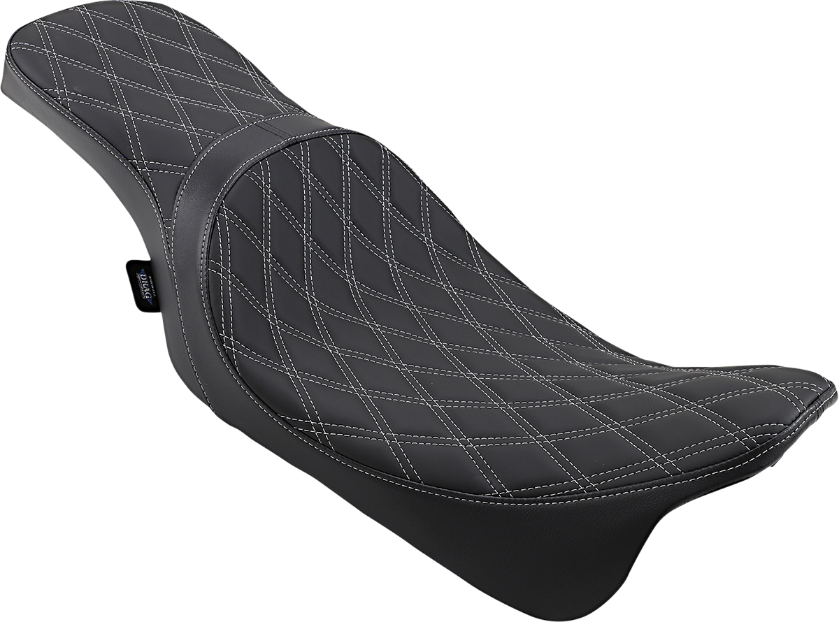 Drag Specialties Predator 2-Up Seat – Double Diamond – Silver Stitching – FL '08-'23