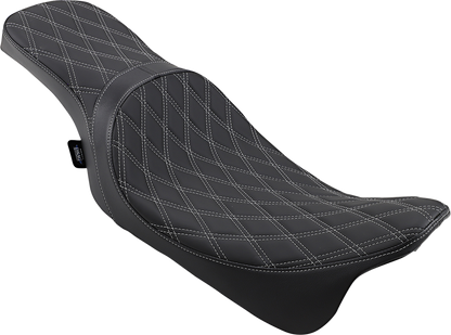 Drag Specialties Predator 2-Up Seat – Double Diamond – Silver Stitching – FL '08-'23
