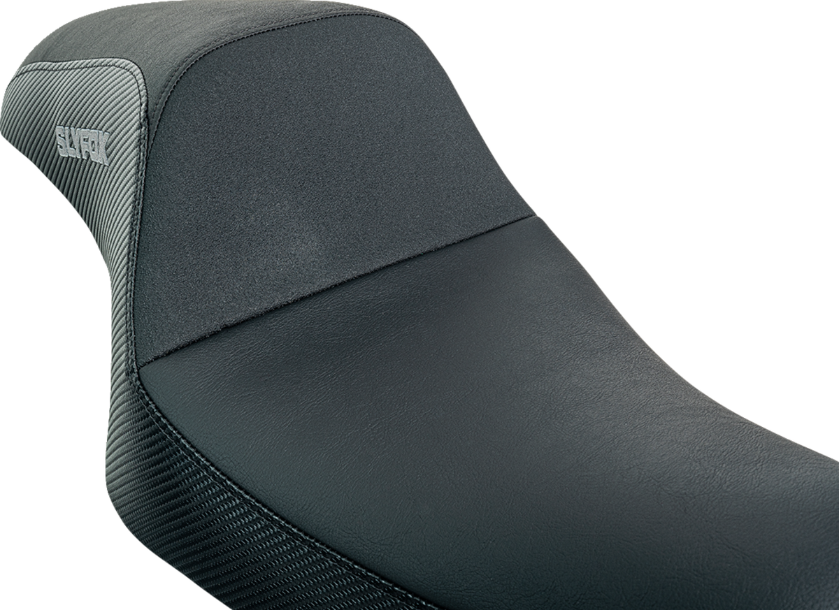 Slyfox Drifter Seat – Gray Logo – Black Vinyl w/ Slipstop – Carbon Fiber – XL '04-'22 – view 2