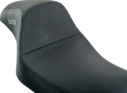 Slyfox Drifter Seat – Gray Logo – Black Vinyl w/ Slipstop – Carbon Fiber – XL '04-'22 – view 2