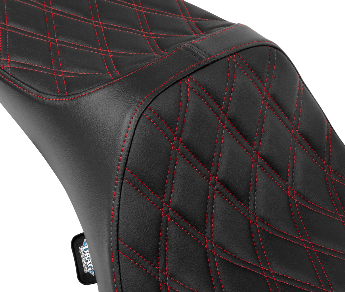 Drag Specialties Predator III Seat – Extended Reach – Double Diamnd – Red Stitching – FLH/FLT '08-'24 – view 3