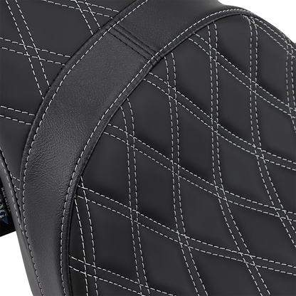 Drag Specialties Predator 2-Up Seat – Double Diamond – Silver Stitching – FL '08-'23 – view 2
