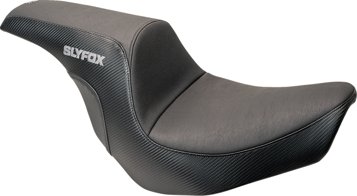 Slyfox Lowrider Drifter Seat – Gray Logo – Smooth Vinyl – Carbon Fiber – FXLR/FLSB '18-'24
