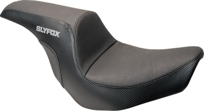 Slyfox Lowrider Drifter Seat – Gray Logo – Smooth Vinyl – Carbon Fiber – FXLR/FLSB '18-'24