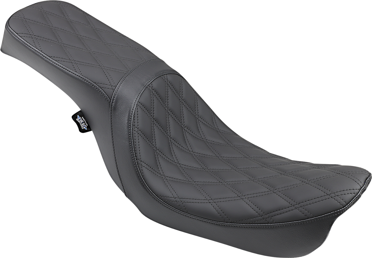 Drag Specialties Predator 2-Up Seat – Double Diamond – Black – FXD/FLD '06-'17