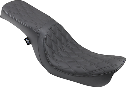 Drag Specialties Predator 2-Up Seat – Double Diamond – Black – FXD/FLD '06-'17