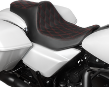 Drag Specialties Predator III Seat – Double Diamond – Red Stitched – FLT/FLH '23-'24 – view 2