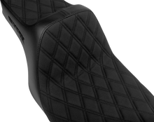 Slyfox High Noon Seat – Double Diamond – Black Logo – Black Stitch – FLH/FLT '97-'07 – view 2