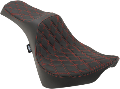 Drag Specialties Predator III Seat – Double Diamond – Red Stitching – FL/FX '18-'23