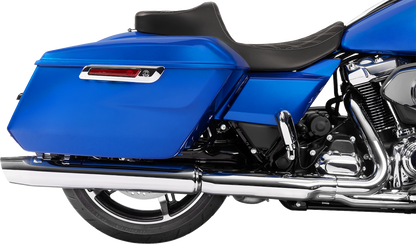 Drag Specialties Extended Reach Predator III Seat – Double Diamond – Silver Stitching – Vinyl – FLH/FLT '23-'24 – view 4