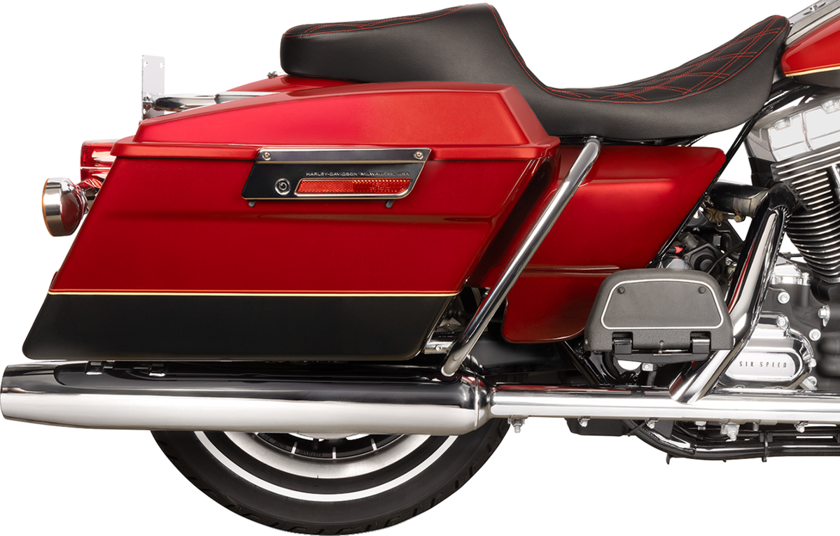 Drag Specialties Predator 2-Up Seat – Vinyl – Double Diamond – Red Stitching – w/o Backrest – FL '97-'07 – view 4