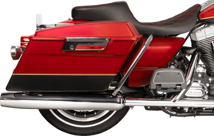 Drag Specialties Predator 2-Up Seat – Vinyl – Double Diamond – Red Stitching – w/o Backrest – FL '97-'07 – view 4