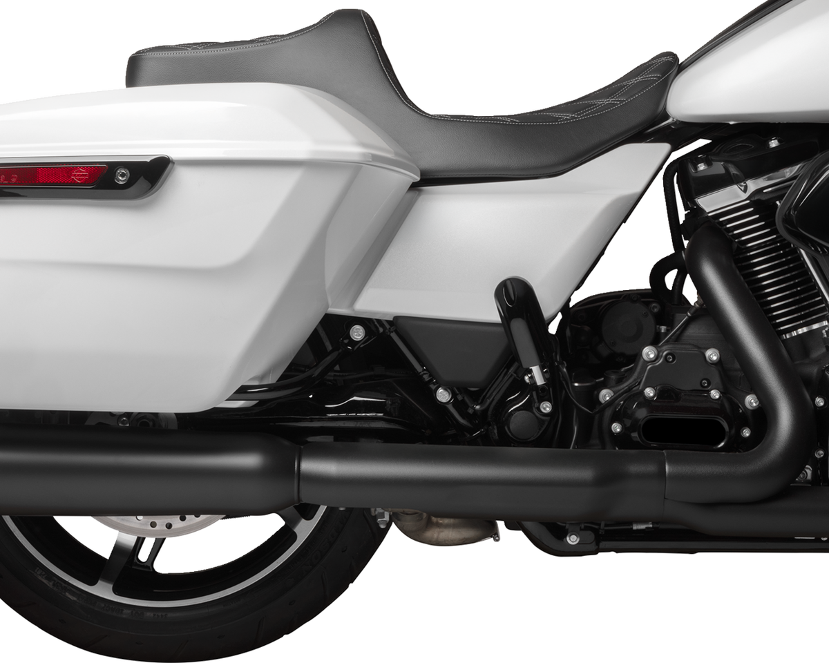 Drag Specialties Predator III Seat – Double Diamond – Silver Stitched – FLT/FLH '23-'24 – view 2