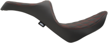 Drag Specialties Predator III Seat – Double Diamond – Red Stitching – FL/FX '18-'23 – view 2