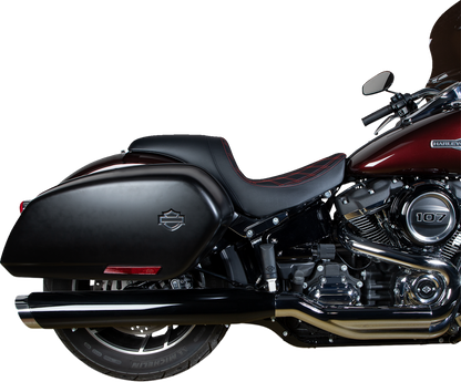Drag Specialties Predator Seat – Double Diamond w/ Red Sitching – Vinyl – FLSB/FXLR '18-'23 – view 3