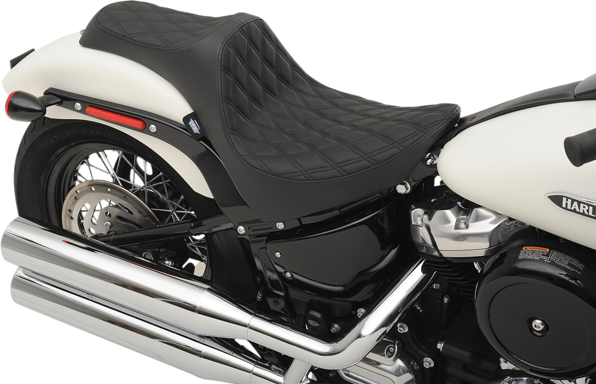 Drag Specialties Predator III Seat – Double Diamond – Black Stitching – FL/FX '18-'23 – view 3