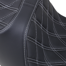 Drag Specialties Predator III Seat – Extended Reach – Double Diamond – Silver Stitched – FL '08-'23 – view 2